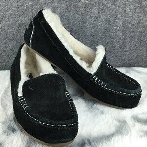 UGG Ansley Black Suede Slippers Size 8.5